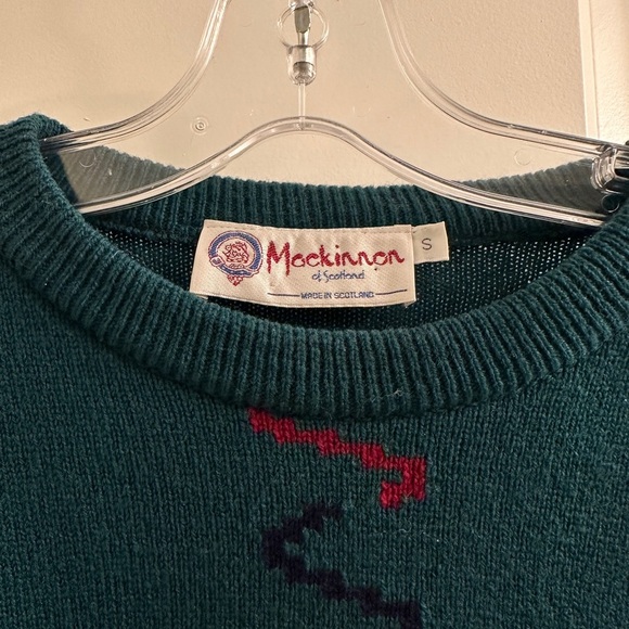 Mackinnon of Scotland Sweater Men's Size Small Pure 100% Lambswool Green Holiday - Picture 6 of 13
